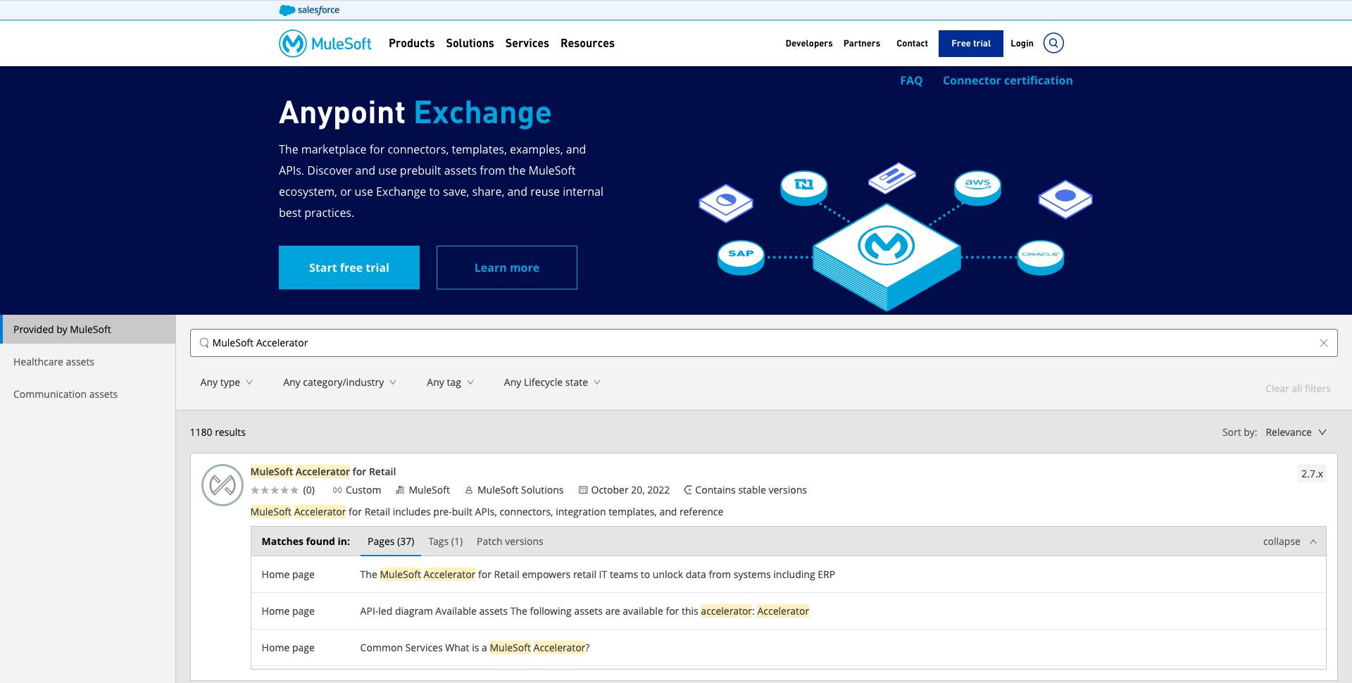 Anypoint Exchange の MuleSoft Accelerator