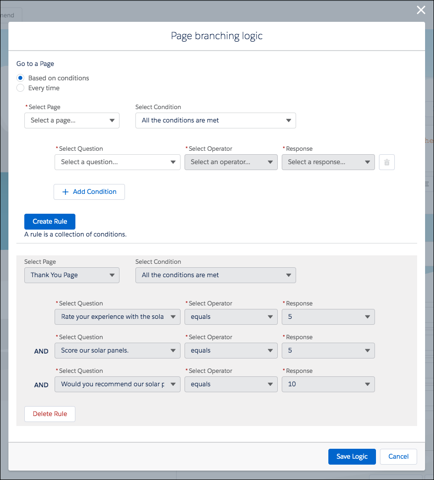 Add Logic To Your Survey Unit Salesforce Trailhead