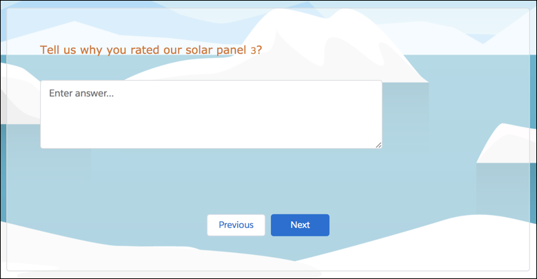 Preview of a question with a response from a previous question inserted.