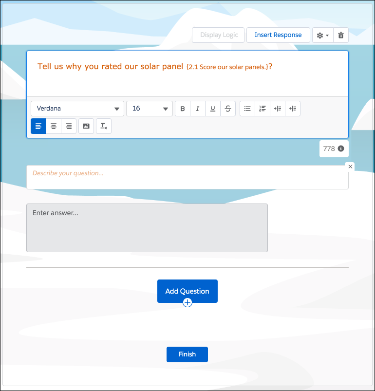 Une question dans laquelle la réponse à une question précédente a été insérée.