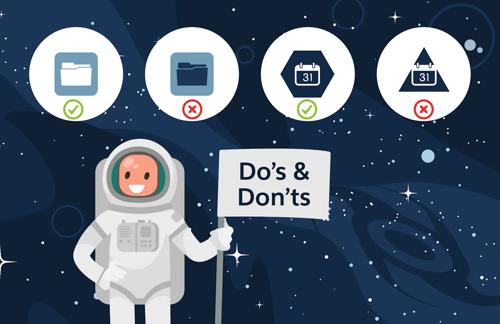 Do’s and don’ts examples from the SLDS website design guidelines.