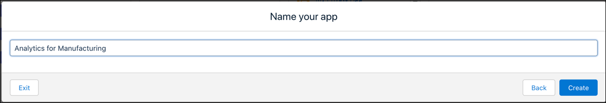 The Name your app screen in the wizard where you can name your app.