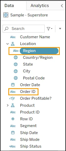 Data source with modified fields