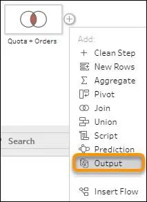 Output step menu