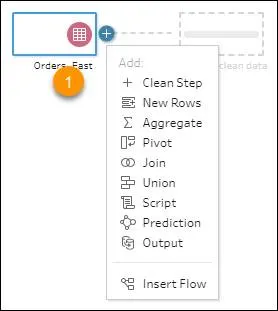 Selected input step in flow pane