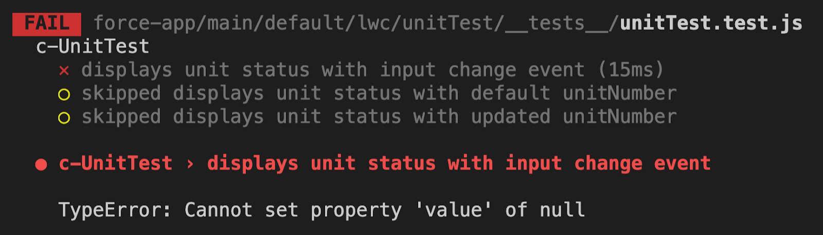 Error message.
