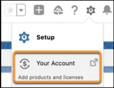 Setup Gear menu with Your Account option visible.