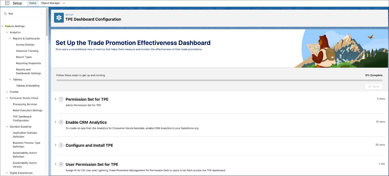 The TPE Dashboard Configuration with the options to configure TPE dashboards.