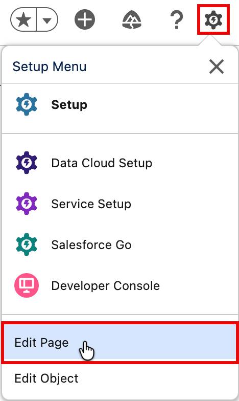 Setup Menu showing Edit Page highlighted.