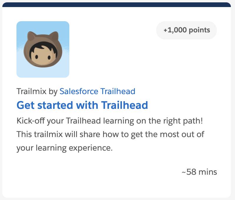 Vignette du trailmix Premiers pas avec Trailhead