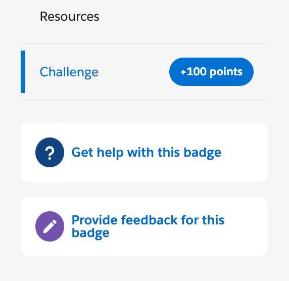 Schaltfläche 'Provide feedback for this badge (Feedback für diesen Badge abgeben)' auf Inhaltsseite.