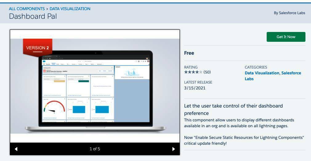 The Dashboard Pal app on AppExchange