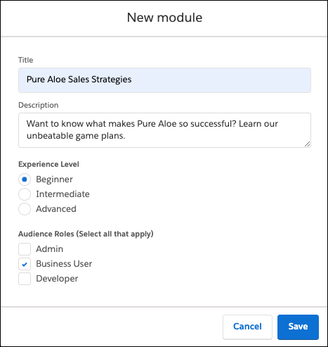 Mytrailhead のモジュールとトレイルの作成 単元 Salesforce Trailhead