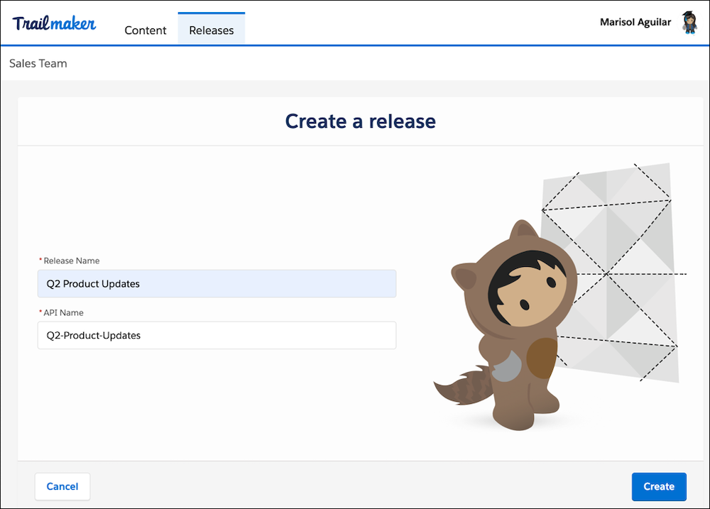 Crear una pantalla de lanzamiento en Trailmaker Release