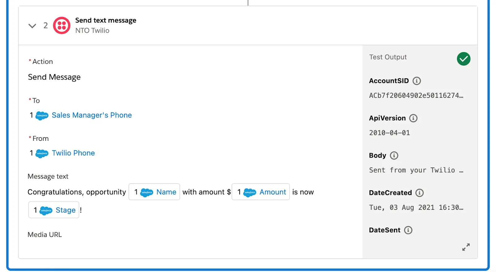 Tested flow showing a green check mark on step 2 in If/Else block.