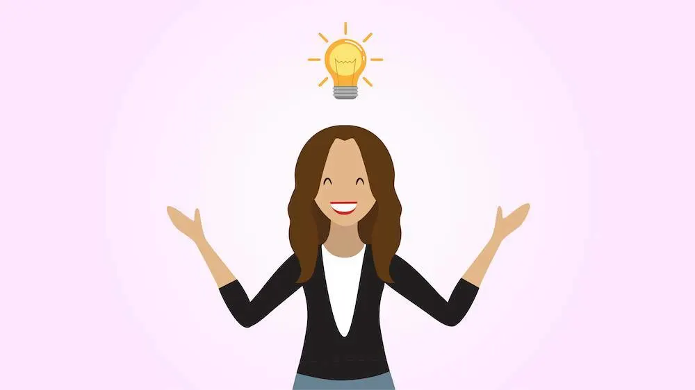 Person with a lightbulb above their head having an aha moment