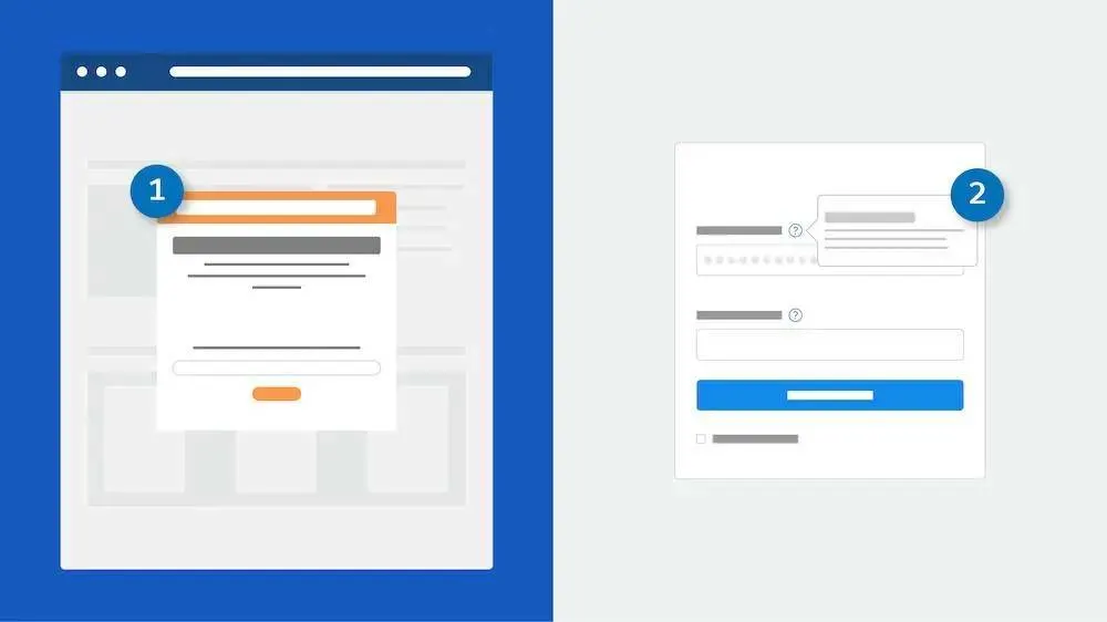 Wireframe di un messaggio di benvenuto e di un fumetto