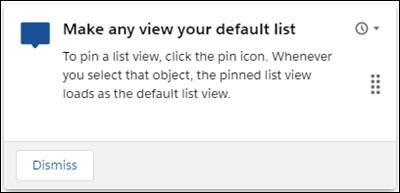 Floating prompt example, explaining how to pin a list view