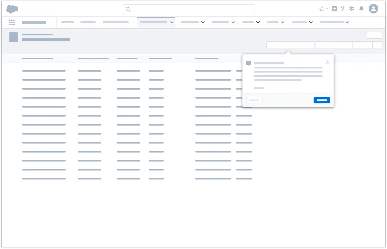 Wireframe di prompt di destinazione