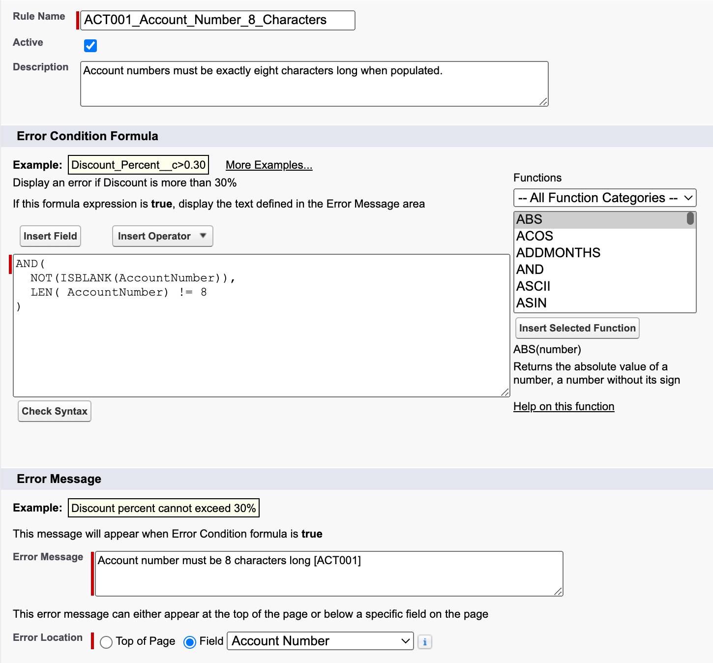 Get Started With Validation Rules Salesforce Trailhead 1513