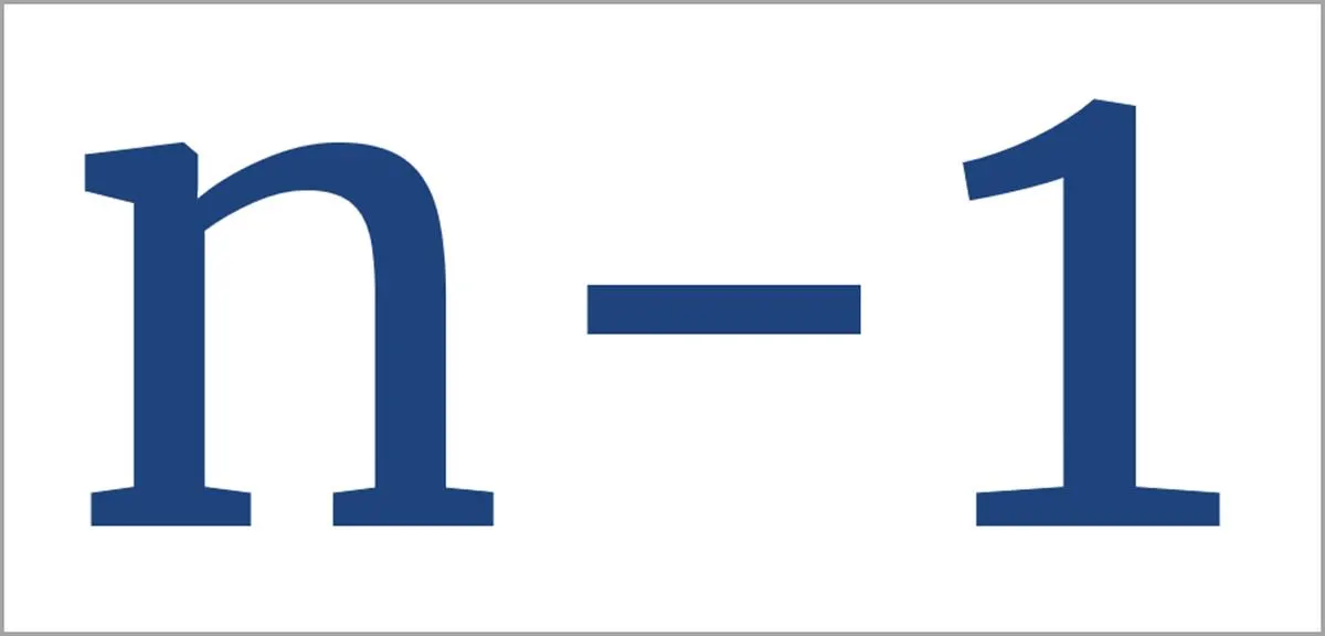 The equation n - 1