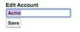 A basic form to edit account name