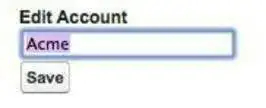 Un modulo di base per modificare il nome account