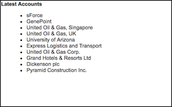 Latest Accounts page in Salesforce Desktop