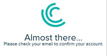 Confirmation message asking you to check your email.
