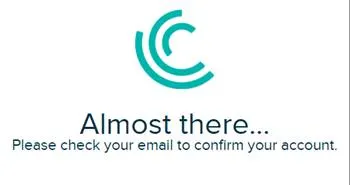 Mensagem de confirmação pedindo para você verificar seu email.