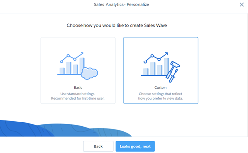 Wählen, wie der Sales Analytics-Bildschirm erstellt werden soll