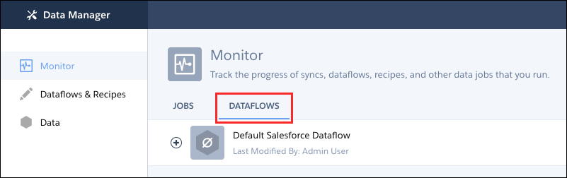 Dataflowså­éé¡¹å¡å¨æ°æ®ç®¡çå¨çMonitoréé¡¹å¡ä¸éæ©