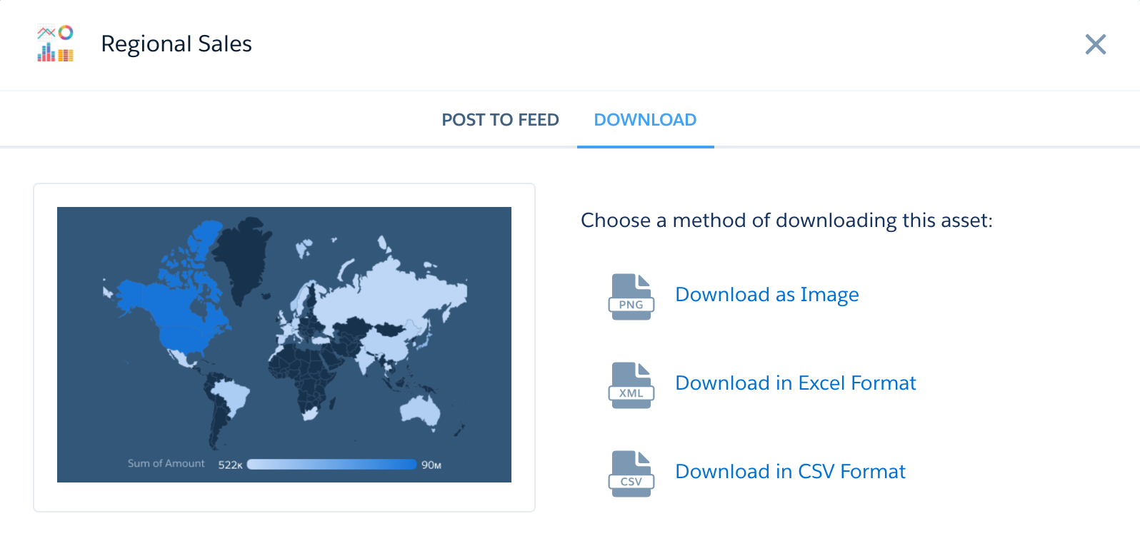 Share Dialog with Download Selected