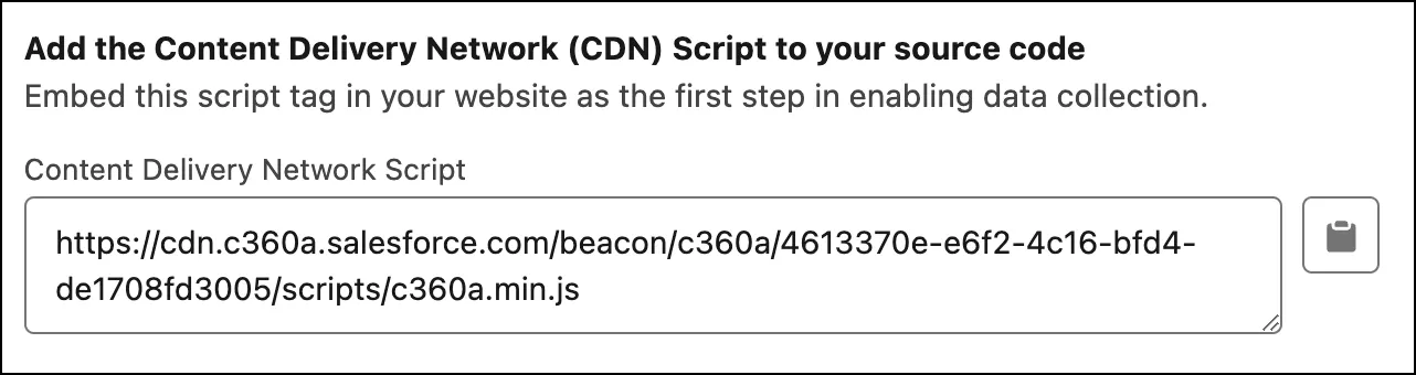 Example of JavaScript beacon, also known as a CDN script.