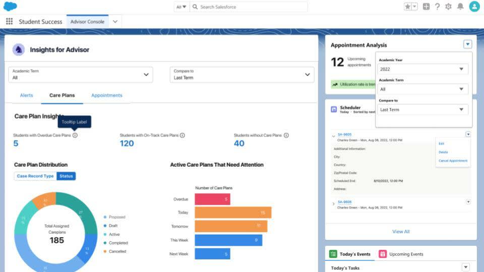 The Advisor Console with insights, reports, and appointment analysis.