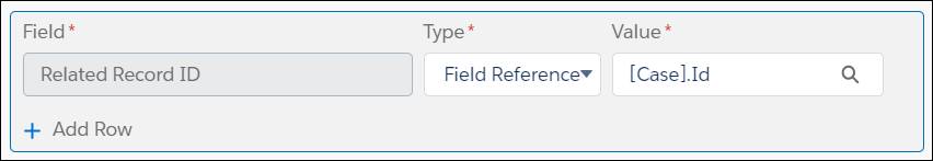 Configuración de Id. de Registro relacionado para una acción rápida