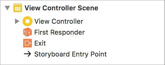 The View Controller in Document Outline.