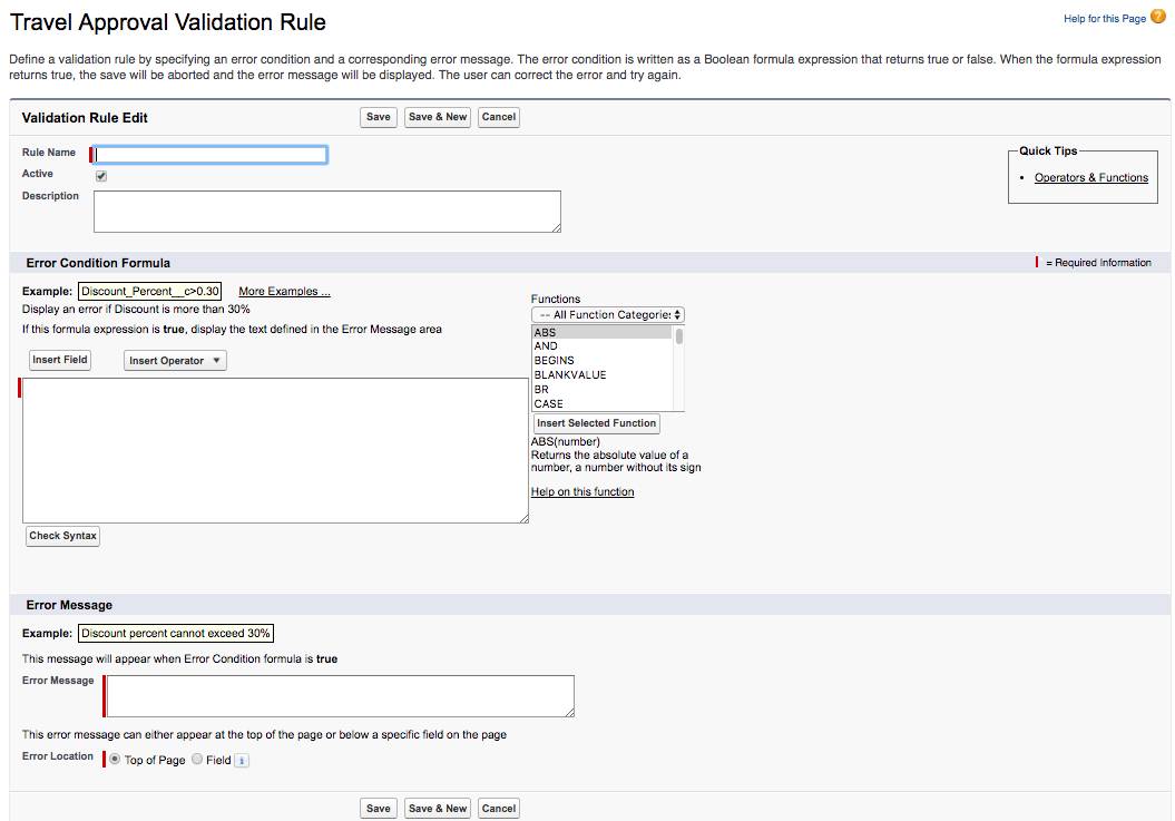 Create Validation Rules 유닛 Salesforce Trailhead 3999