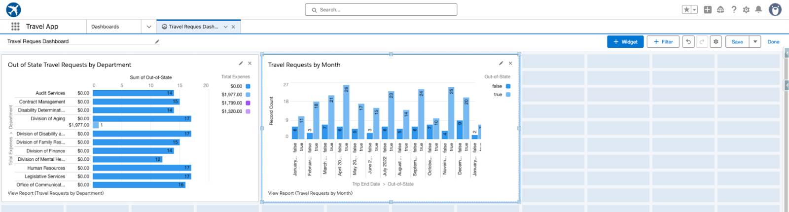 Tableau de bord avec Save (Enregistrer) et Done (Terminer) mis en évidence.