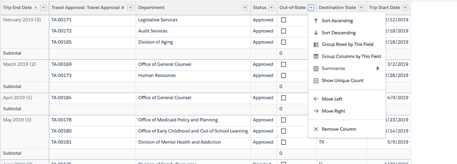 [Out-of-State (州外)] フラグでグループ化されている [Out-of-State (州外)]