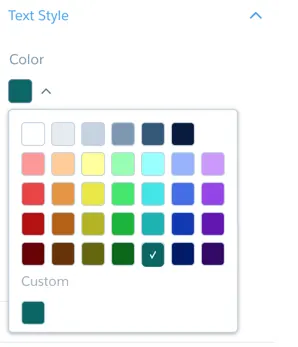 A dark forest blue is selected as the Color.