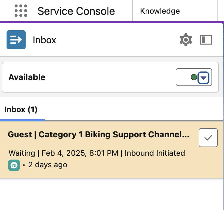 Accept an incoming chat via Omni-Channel.
