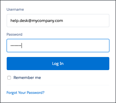 Login page prompting user to log in to their Salesforce org.