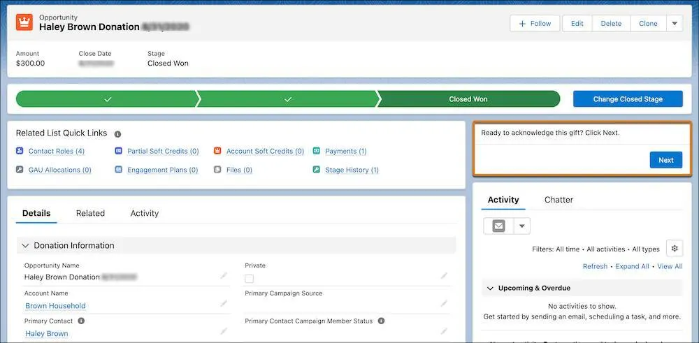 The screen flow in its final destination on an opportunity record