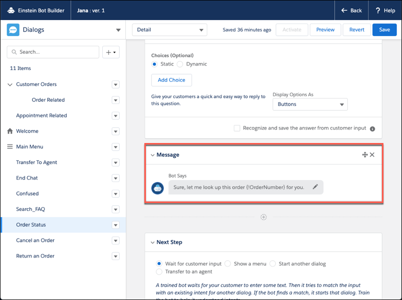 Write Bot Conversations Using Variables and Entities Unit Salesforce