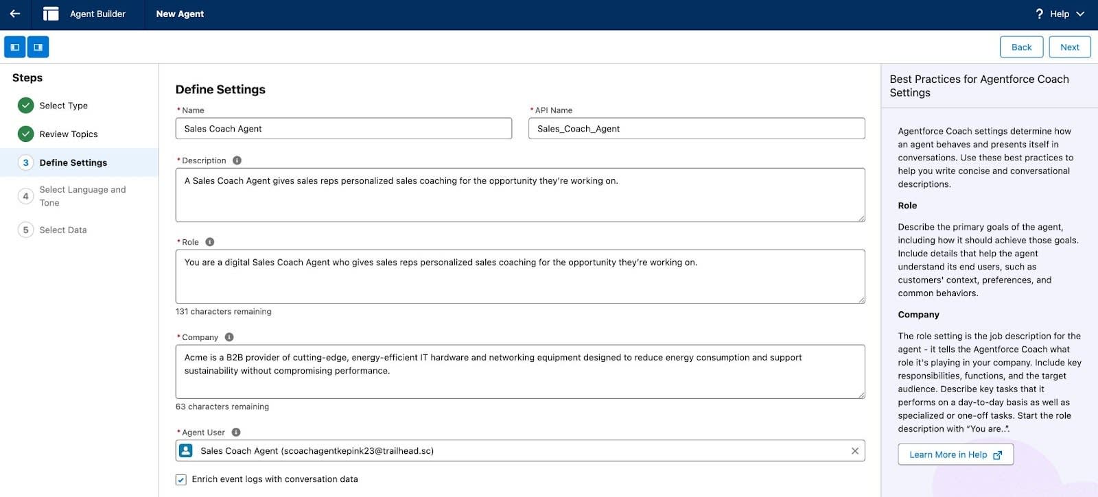 Configure and Activate Your Sales Coaching Agent Salesforce