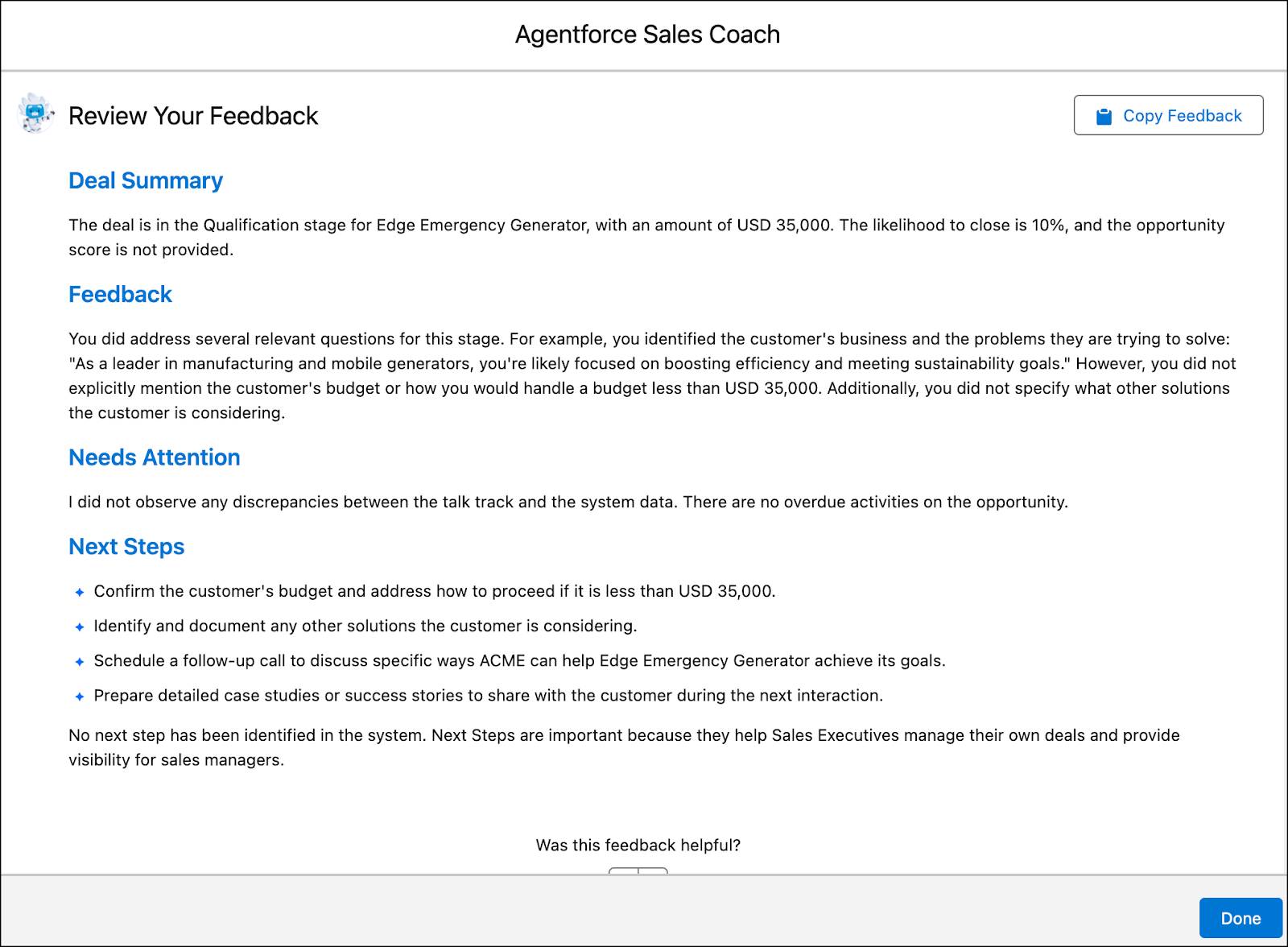 Configure and Activate Your Sales Coaching Agent Salesforce