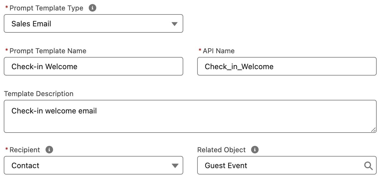 Prompt template creation dialog with all fields complete.