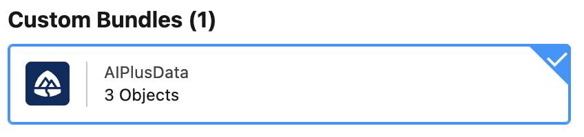 New Data Stream dialog window with custom data bundle highlighted.