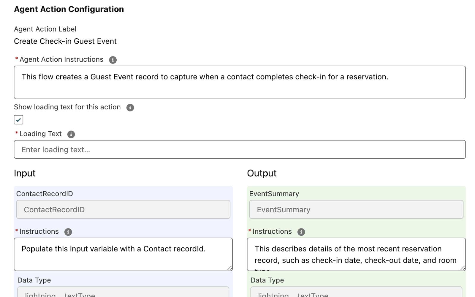 Create an Agent Action setup dialog.